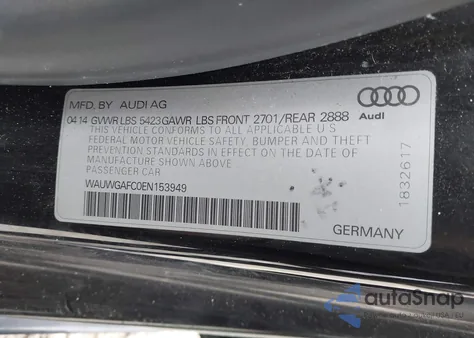 2014 Audi A7 3.0T Premium Plus from USA, damaged, VIN WAUWGAFC0EN153949